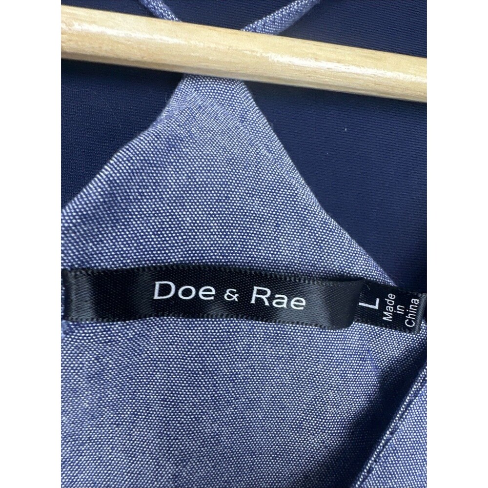 100% Cotton Chambray Sundress Belt Strappy t back Large Denim Blue Beach Summer - Picture 4 of 6